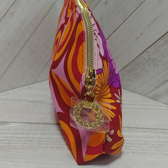 NEW Estee Lauder Floral Geometric Print Makeup Toiletries Bag - Picture 3 of 4
